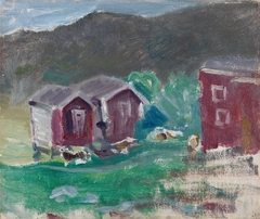 Sketch of the Farm Äse in Telemark by Halfdan Egedius