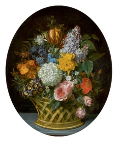 Still Life of Flowers in a Basket