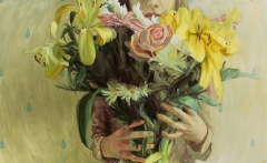 Still life with flowers by Hélène Delmaire