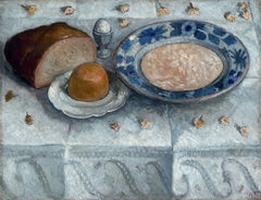Still life with milk soup (breakfast table)