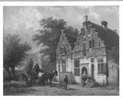 Street in the village of Brielle ( Holland) by Cornelis Springer