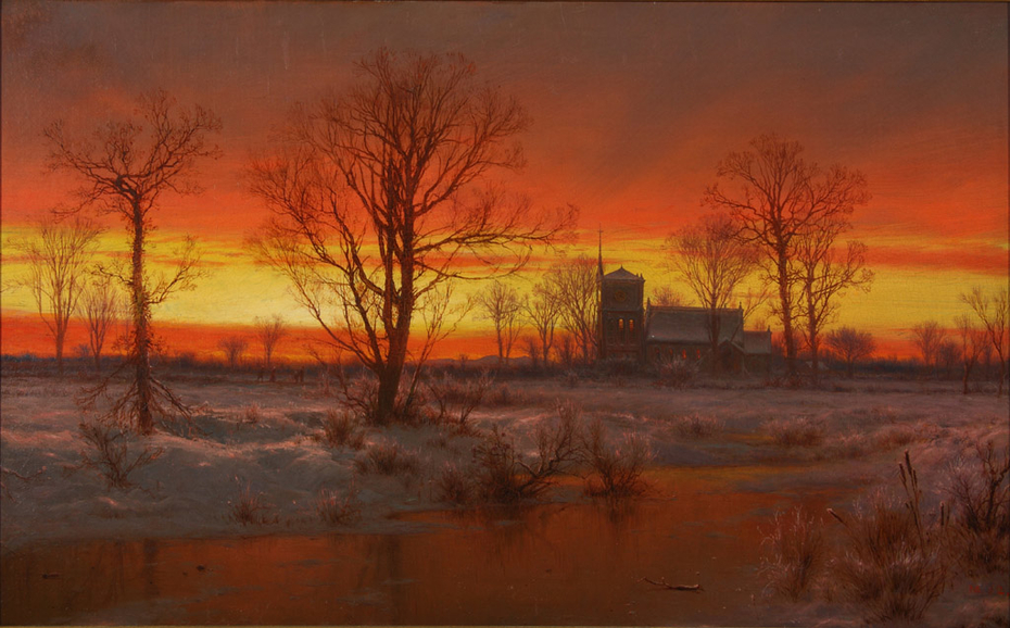 Sunset, Winter by Louis Rémy Mignot, 1862, High Museum of Art