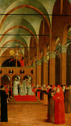 Szene aus dem Leben des Hl. Vinzenz Ferrer: Der Heilige bekehrt und tauft Sarazenen und Juden by Agnolo degli Erri