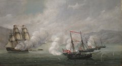The Naval Battle at Alvøen by Johan Christian Dahl