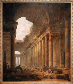 the old Temple by Hubert Robert