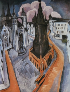 The Red Tower in Halle by Ernst Ludwig Kirchner