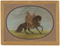 The Running Fox on a Fine Horse - Saukie by George Catlin
