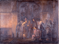 The Tribute Money (after Rembrandt) by Thomas Francis Hodgkins