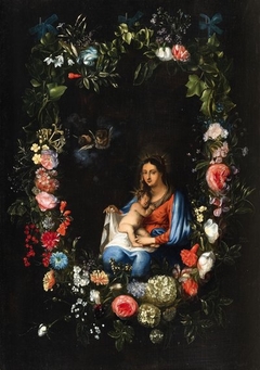 The Virgin and Child in a Flower Garland by Catarina Ykens