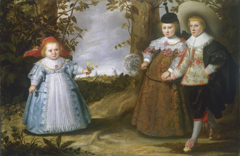 Three children in a landscape by Jacob Gerritsz Cuyp