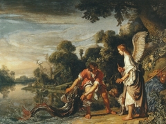 Tobias fängt den Fisch by Pieter Lastman