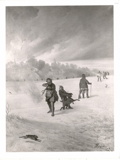 Treibjagd im Winter (Hasenjagd) by Ferdinand von Rayski