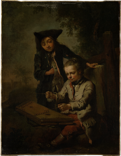 Two Boys, One of Them Playing the Dulcimer by Johann Conrad Seekatz