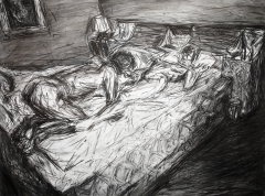 "Untitled", 2005, charcoal on paper, 135x180 cm by Thanos Stokas