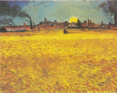 Wheat field at sunset by Vincent van Gogh