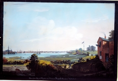 View of the City of New York and the Marine Hospital Taken from Wallabout by Nicolino Calyo