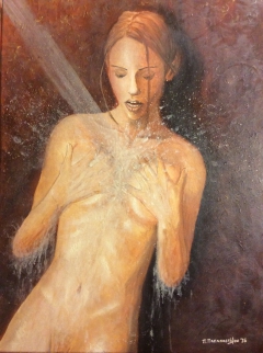 Woman in shower by Petros S. Papapostolou