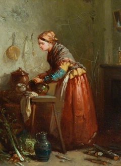 Woman Scouring Pots by Pierre-Joseph Dedreux-Dorcy