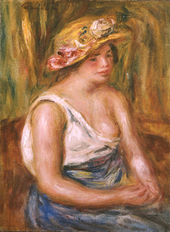 Woman with a Straw Hat by Auguste Renoir