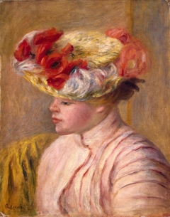 Young Woman in a Flowered Hat by Auguste Renoir