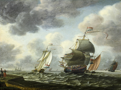 Zee met schepen by Pieter Lofvers