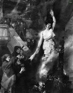 "witch sleep", Burning a witch by Albert von Keller