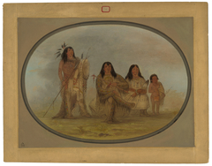 A Blackfoot Chief, His Wife, and a Medicine Man by George Catlin