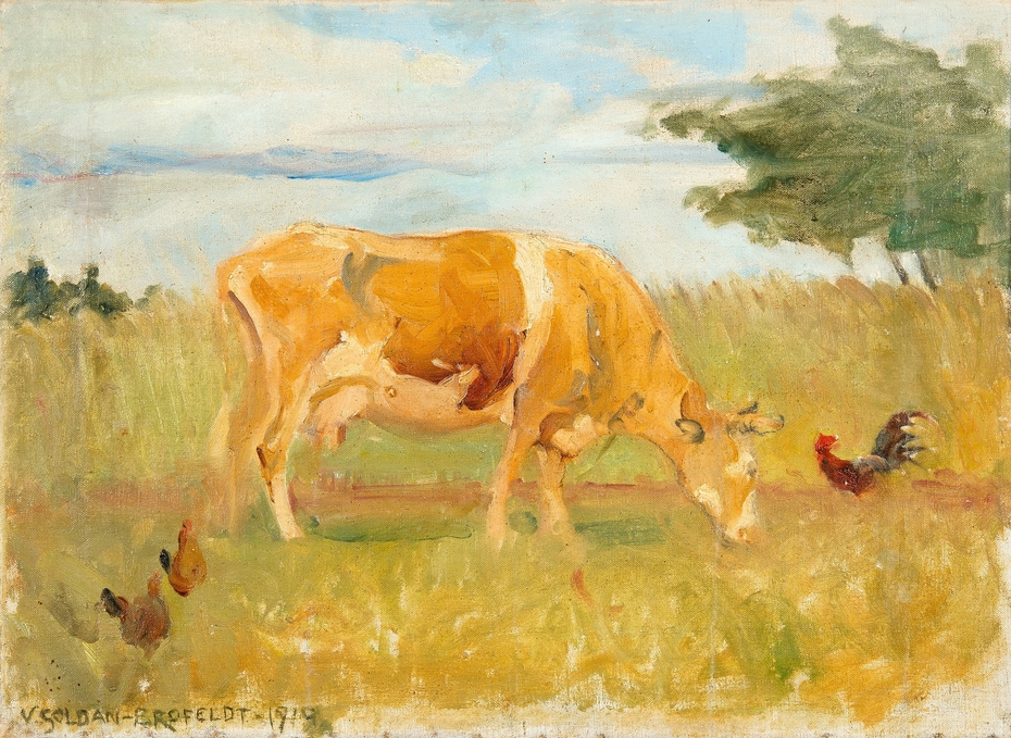A cow in the meadow