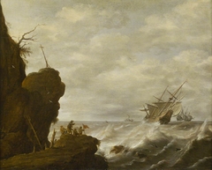 A Dutch Ship in a Breeze off a Rocky Coast by Pieter Mulier the Elder