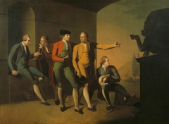 A Grand Tour Group of Five Gentlemen in Rome by Anonymous