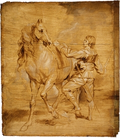 A Man Mounting a Horse