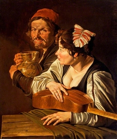 A Man with a Jug and Girl with a Viol
