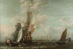 A Middelburg ship lying off Middelburg by Jan Baptist Bonnecroy