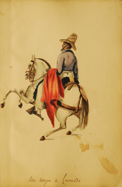 A Negro on horseback by Pancho Fierro