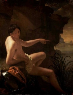 A Soldier undressed for a Bathe by Godfried Schalcken