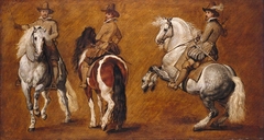 A Study of Horsemen in Three Positions by Anonymous