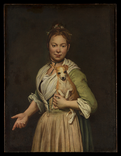A Woman with a Dog by Giacomo Ceruti