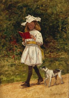 A Young Girl Reading by Aloysius O'Kelly