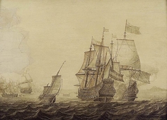 Action between Dutch and English Ships by Heerman Witmont