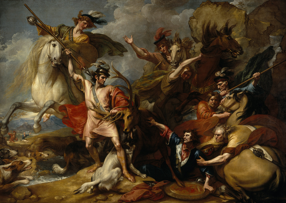 Alexander III of Scotland Rescued from the Fury of a Stag by the Intrepidity of Colin Fitzgerald