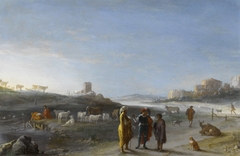 An Italianate Landscape with an unidentified subject from the Old Testament by Cornelis van Poelenburch