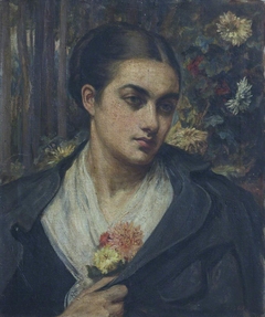 An Unknown Young Woman with a Corsage (Agatha ?) by Theodore Blake Wirgman