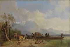 Arrival of the ferry by an unknown painter