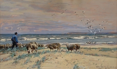 At the Baltic Sea beach by Leopold Otto Strützel