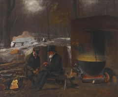 At the Camp—Spinning Yarns and Whittling by Eastman Johnson