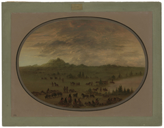 Bivouac of a Sioux War Party at Sunrise by George Catlin