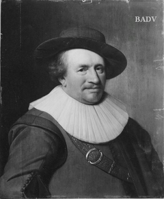 Brustbild eines Mannes mit Hut und Radkragen by Jan van Ravesteyn