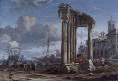 Capriccio of Leghorn (Livorno) by Abraham Storck