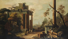 Caprice Landscape with Ruins and a Statue