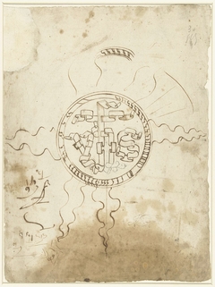 Christusmonogram in een stralenkrans by Unknown Artist